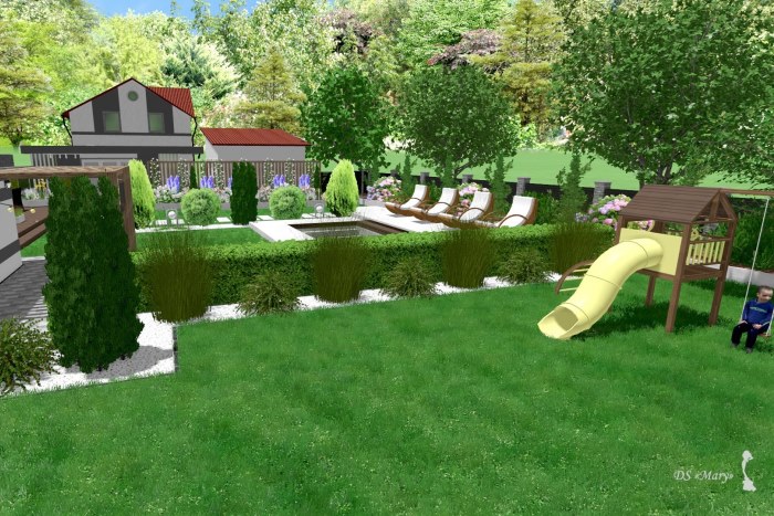 Zona zabaw dla dzieci w ogrodzie