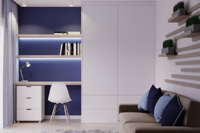 Niebieski kolor w projektowaniu wnętrza