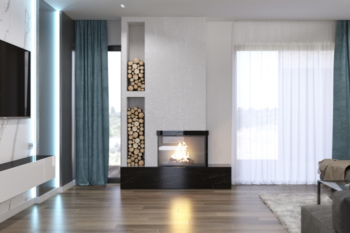 Projektowanie kominka w dużym pokoju